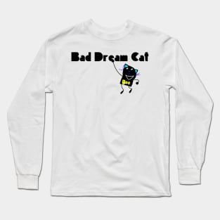 Bad Dream Cat Logo (White) Long Sleeve T-Shirt